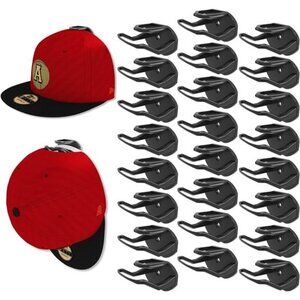 24 Pack Adhesive Hat Hooks for Wall, Strong Hat Rack for Baseball Caps